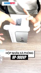 Hộp nhấn xà phòng 1 hộc ATMOR DH-900 dung tích 750ml nhựa ABS trắng và xám sang trọng phù hợp với nhiều không gian thiết kế - bảo hành chính hãng 12 tháng