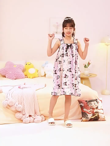 COD Girls Summer Pajama Set For Kids Girls 4-13yrs Cute Cartoon Design Breathable Soft Nightwear Fashion New Style Printed Cute