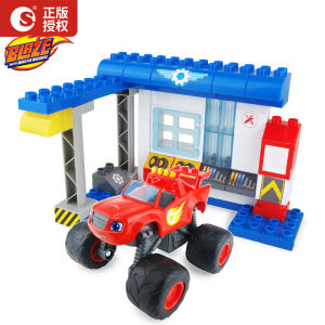 NEW Blaze and the Monster Machine Toys for Kids BIG Inertial Racing Car with Building blocks Bus Stop Shelter Maintenance Station Truck Model Toy Vehicle