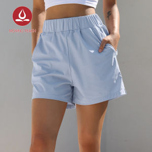 Moving Peach High Waist Sweat Shorts Outdoor Running Shorts Front Pockets Loose Fit Breathable Quick Dry Single layer fabric BPH