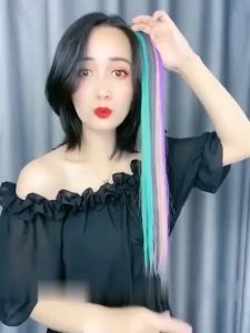 Trendy Store-K144 Wig Jepit Rambut Palsu Wanita / Rambut Palsu Klip Warna Warni Hair Clip  / Ramb