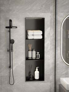 Stainless Steel Bathroom Wall Niche Shelf Embedded Toilet Storage Rack Shower Room Finished Product Bathroom Organizer