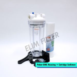 ELIM Filter - Paket ONE Housing + Catridge Sedimen Spun 10inch / Filter Air