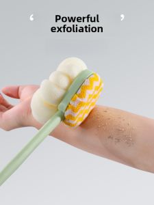 Long Handle Bath Brush Back Scrubbing Tool Personal Hygiene Cleaning Tool Exfoliating Bath Towel Back Rubbing Sponge