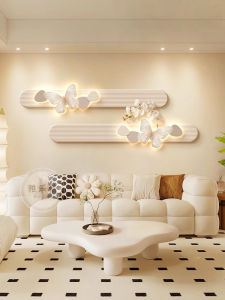 Butterfly Decorative Painting Wall Lamp Living Room Bedroom Sofa Background Wall Art Cream Style Modern Home Decor Accessories