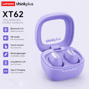 Lenovo | Lenovo XT62 Wireless Bluetooth 5.3 Earphones Low Latency Dual Mode Music Gaming Earphone With Mic Earbuds Sports In-Ear Headset