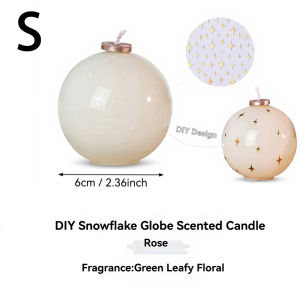 Christmas Ball Shape Scented Candle Snowflake DIY Sticker Holiday Decoration Aromatherapy Candle for Home Decor Gift Party