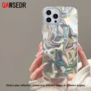 QAWSEDR เคสสำหรับ OPPO A53 A53S A33 2020 INS โบว์สีดำคลื่นน้ำเลเซอร์สีพราวปลอกโทรศัพท์นิ่มสุดหรูแสง IMD