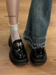 British Style Loafers Women 2024 Spring New Arrival Thick Sole Black Muffin Retro French Soft Bottom Leather Shoes Flats