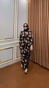 QF. Stelan kemeja wanita rayon jumbo 938 / oneset wanita / setelan celana /rayon