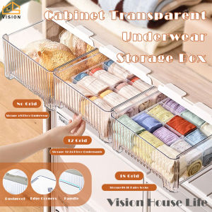 Vision Wardrobe Transparent Underwear Storage Box Drawer Type Socks Bra Storage Organizer Wall Mounted Panty Socks Grid Storage Box Hole Free Adhesive Dormitory Closet Organizer - Lazada