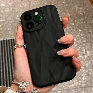 Soft Fold Pattern Phone Case For iPhone 11 12 13 14 15 16 17 Pro Max Air Plus Candy Bumper Silicone Cases Cover