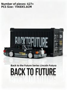 POWERBUILD | Back to the Future Series Lincoln Convertible 2-in-1 Construction Car Model 8 Cells