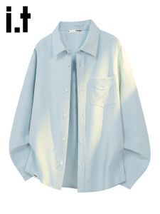 izzue | Summer Pure Color Drop-Shoulder Long Sleeve Thin Leisure Shirt