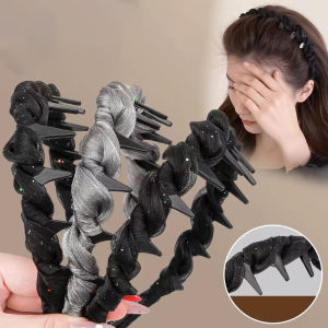 อารมณ์สง่างาม Rhinestone ตาข่ายสําหรับผู้หญิงฟันลื่นผมแฟชั่นสาวล้างหน้าแถบคาดศีรษะ