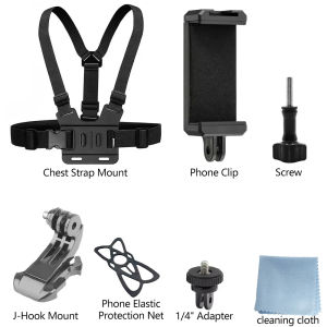 Dây Đeo Ngực Có Thể Điều Chỉnh Với Móc J Dành Cho GoPro Hero 13 12 11 10 9 8 7 AKASO SJCAM DJI OSMO Và Phụ Kiện Camera Hành Động