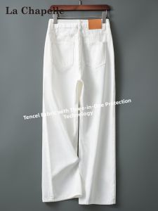La Chapelle | White Lyocell High Waist Straight Leg Light Thin Breathable Women Jeans
