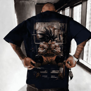 Bandai | Dragon Ball Animation Series Crew-neck Short-sleeved 2026 Summer New Style American Loose-fitting Cotton Mens T-shirt