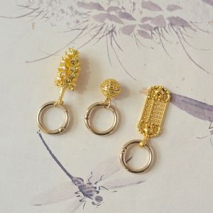 Handmade Ethnic Style Keychain Pendant Anti-Lost Keyring Bag Charm Creative Gift Metal Material Keychain Accessory