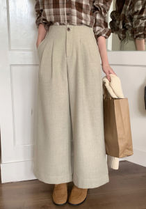 AMILUCK | Womens High Waist Straight Leg Pants Autumn Winter Loose Fit Slimming Narrow Version Drapey Suit Style Comfortable Cotton