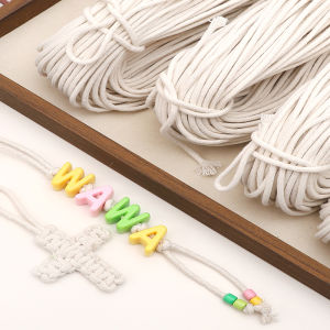 4M/10M 3mm Core Cotton Rope DIY Handwoven Braided Cotton Rope Handmade Natural Beige Rope Home Decor Accessories