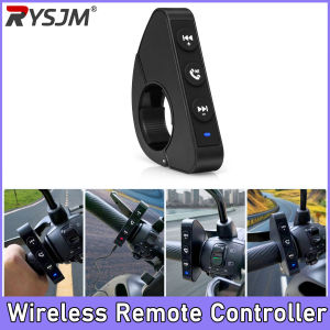 RYSJM | Wireless Bluetooth-compatible Remote Controller Media Button Car Motorcycle Bike Steering Wheel Music Play for IOS Android Phone