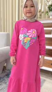 Hooneybee Husna Fanta - Gamis Anak Perempuan - [Size 2-10 Thn] Baju Muslim Cewek
