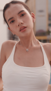 DAVINA Ladies Zerone Necklace Sterling Silver 925 - Kalung Wanita Perak S925 Bulat Hitam