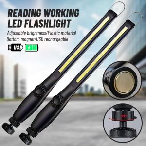 Rechargeable COB Work Light - 700LM Brightness Magnetic Base&HookDimmable Emergency Light for Car Repair Inspection Camping