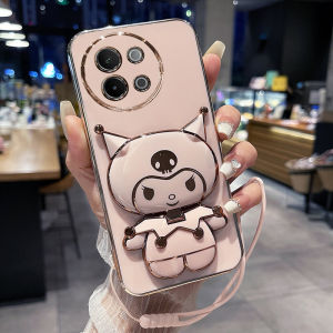 Vivo S18e Phone Case Silicone Protective Full Cover Anti-Fall Soft Shell with Mirror Cute Cartoon Female Version 5G Compatible
