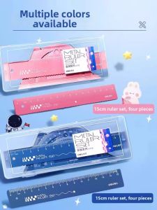 deli | Student Multi-functional Transparent Ruler Set