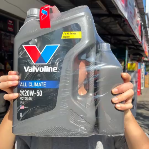 น้ำมันเครื่องเบนซิน Valvoline ALL CLIMATE PREMIUM 20W-50 วาโวลีน ออล ไคลแมท 20W-50 น้ำมันเครื่องยนต์เบนซิน กึ่งสังเคราะห์ ( เลือกขนาด 4+1L / 4L / 1L )