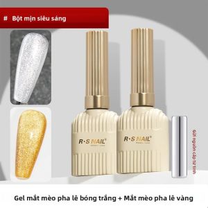 Sơn Móng Tay Gel Từ Tính Mắt Mèo Vàng RS NAIL 10g Nhũ Pha Lê Tẩy Được Dùng Đèn UV/LED Bán Vĩnh Cửu