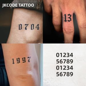 Chống Thấm Nước Bán Vĩnh Viễn Tiếng Ả Rập Số Hình Xăm Ngón Tay Kéo Dài 1-2 Tuần Cho Nam Và Nữ Tạm Thời Ma Thuật Hình Xăm Nghệ Thuật