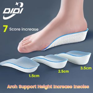 DIDI 1.5cm 2.5cm 3.5cm Invisible Height Increasing Insole Orthopedic Arch Support Insole Soft Elastic Light Weight for Men Women Shoes Pads