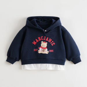 Marc&Janie | Tunic-Style Alphabet and Bear Hoodie Autumn