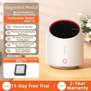 Small Desktop Air Purifier for Home Office Removes Formaldehyde Smoke Odor Pet Cat Hair HEPA Activated Carbon Filter Low Noise