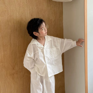 White Long Sleeve Shirt Set for Boys Baby Cotton Casual Wear Autumn New Arrival XJMM Brand Childrens Clothing