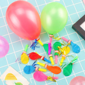 50 Pcs Gold Thread Balloon Whistle Kids Birthday Party Favor Pinata Filler Easter Childrens Day Carnival Party Favor Decoration