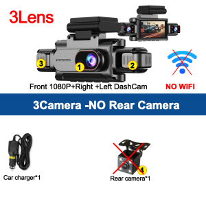WIFI 360° Rotatable 4 Lens Dashcam 1080P Video Recorder for Car DVR Black Box Night Vision Car Recording Camera Car Assecories