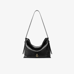 bampo | White Commuter Leather Hobo Tote Bag