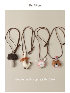Adorable Overwhelming Plush Bear Rabbit Baby Girl Necklace Children Infant Pendant Neck Chain Girls Accessories Cute Style