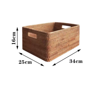 Natural Rattan Storage Basket Rectangular