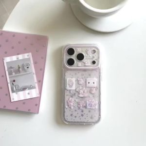 Sanrio | Korean INS Bling Star My Melody Transparent Case For iphone 17 15 16 Pro Max Sweet Cute Style Shockproof Protective Phone Cover