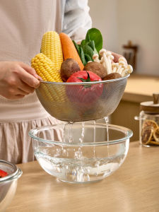 YYIEDERNG | Stainless Steel Dual Layer Wash Basket