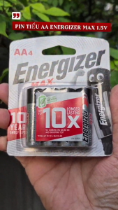 Vỉ 4 viên pin tiểu AA 1.5V Energizer MAX E91 hàng chính hãng dùng cho cửa từ thiết bị cao cấp