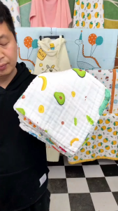 Childrens baby cotton towel super soft cartoon square towel