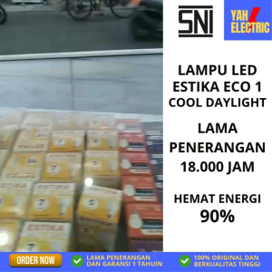 LAMPU LED SUPER TERANG ESTIKA ECO 1 COOLDAY LIGHT PUTIH 5W 7W 10W 12W 20W 24W /LAMPU HEMAT PREMIER GARANSI 1 TAHUN ENERGY SAVING 90% - YAH ELECTRIC