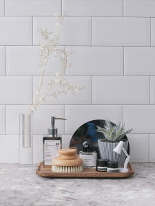 Model Room Light Luxury Bathroom Soft Decorative Ornaments Solid Wood Tray Crystal Flower Body Brush Perfume Lotion Bottle