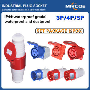 MIRCOE Original genuine product 16A 3pin 4pin 5pin Industrial Plug Inudstrial Connector Coupler Panel Socket Straight&Oblique Wall Mounted Socket IP44 220-250V 380-415V